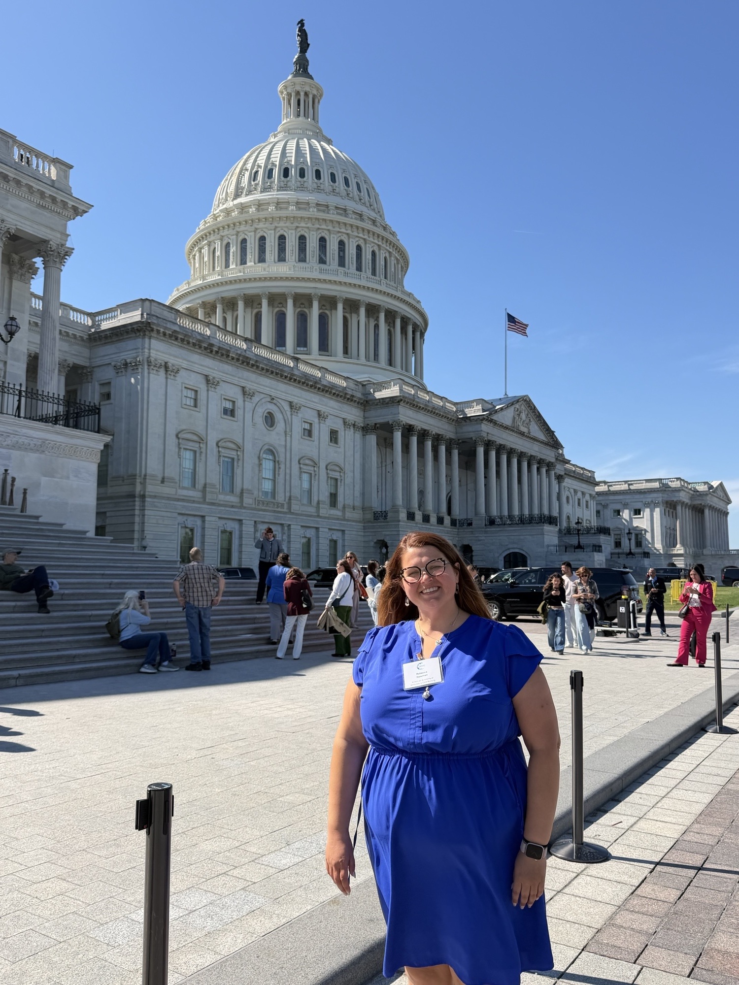 Rebecca Newman representing AAACN at the US Capitol for the Nursing Community Coalition Hill Day,2026