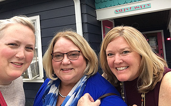 Joined by Rachel Start (far left) and Nancy May, Anne takes a selfie break at the 2018 AONE Annual Meeting in Indianapolis, IN.